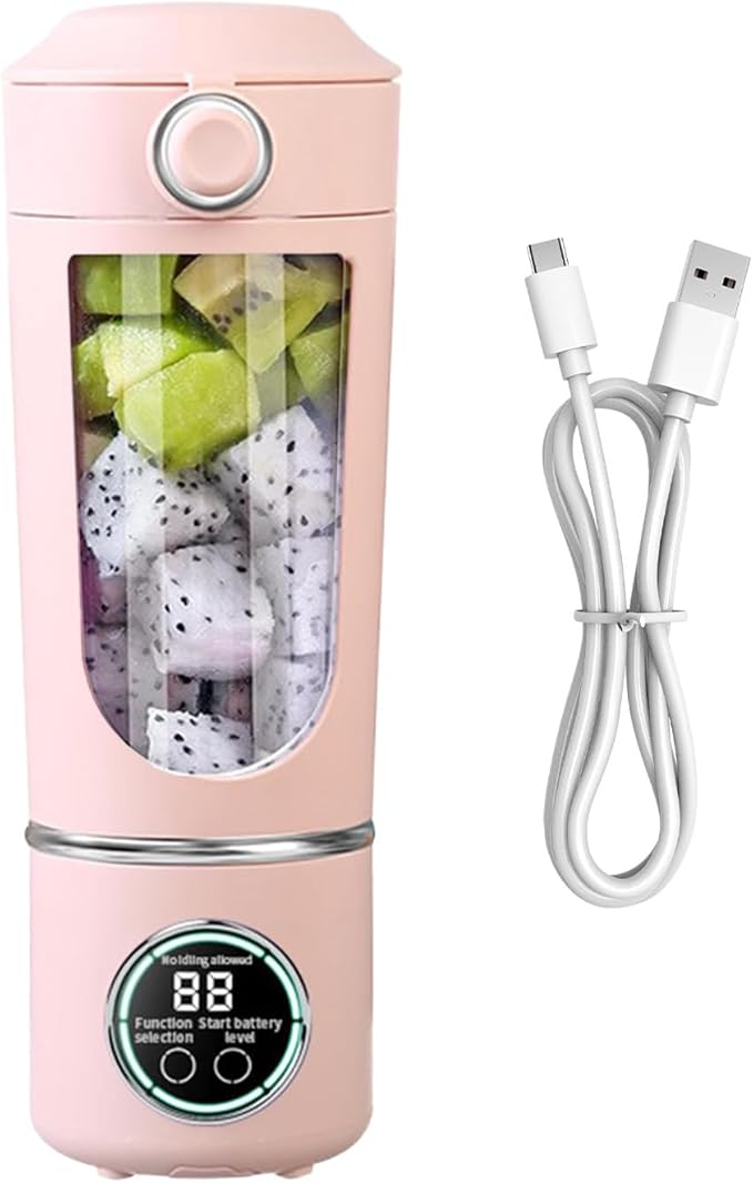 Portable Blender Personal Electric USB - 700ml Fruit Mixer Personal Juicer for Shakes with Stainless Blades Single-Touch Pulse System Leak-Proof Safety Lock High-Capacity Battery for Travel
