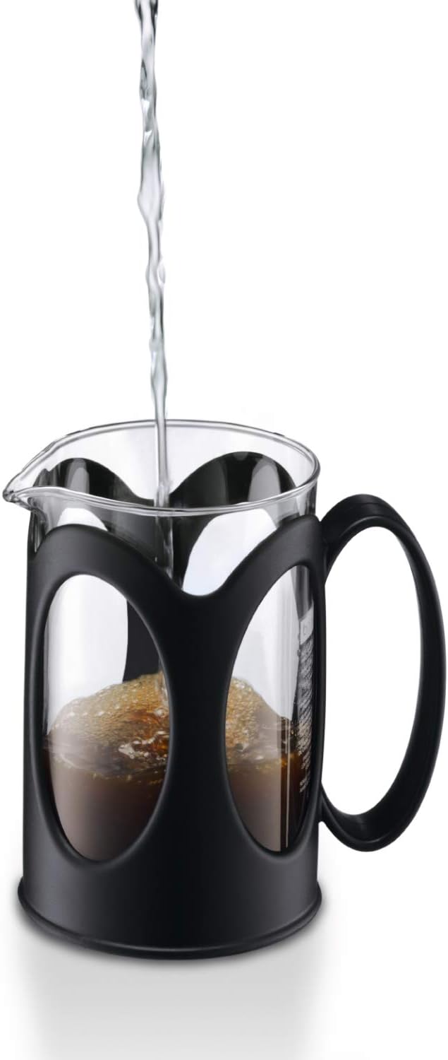BODUM 10683-01 Kenya French Press Coffee Maker Borosilicate Glass - 4-Cup (0.5 L) Black
