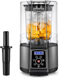 CRANDDI Smart Commercial Blender Digital Touch Screen with Removable Cover 80oz Capacity 3 Pre-Set Program with Smoothie Juice Cleaning and More 1500W 120V K85TS (Grey)