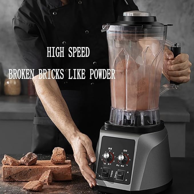 2200W Commercial Blender 5.5L Fully Automatic Soy Milk Maker Machine with 8 Page Blade 9 Gears Speed Adjustment No Residue and No Filtering for Home and Business Use
