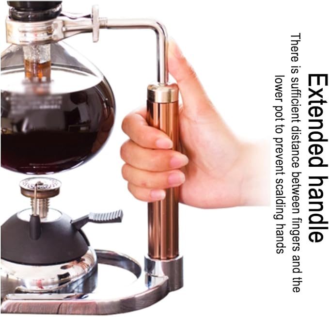 Syphon Coffee Maker Tabletop Glass Siphon Pot Syphon Coffee Maker Siphon Vacuum Coffee Maker Complete Accessories for Home and Office (Serves 3 People)
