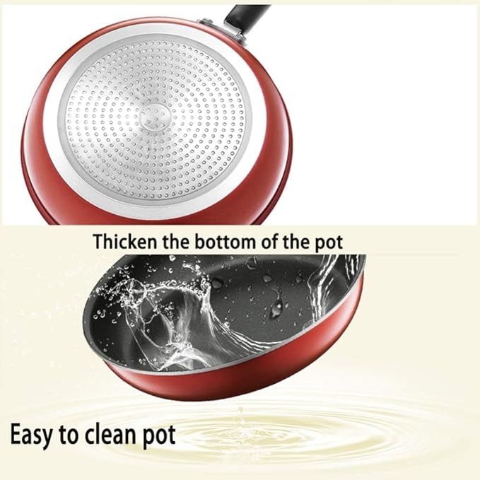 Pots and Pans Set 3Pcs Cookware Set Soup Pot Wok with Glass Lid Frying Pan Aluminum Alloy Non-Stick Cooking Pot Set Kitchen Kitchen Cooking Set
