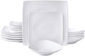 Bone China Square Shape Elegance White 18pc Dinnerware Set