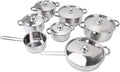 Premium 6 Piece Stainless Steel Pots Pans Set High Temperature Proof Single Handle Soup Pot Frying Pan Milk Pan Easy to Wash Kitchen Cooking Utensils Set with Lids