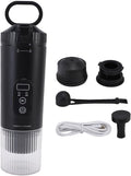 ciciglow Portable Electric Coffee Maker Handheld Cordless Heating Capsule Coffee Machine for Camping Travel Outdoor Car Support Ground and Capsule Compact and Lightweight (Black)
