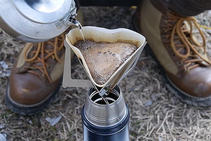 Munieq Tetra Portable Coffee Drip Stores Flat 3.5 Cups Gray Matte Finish