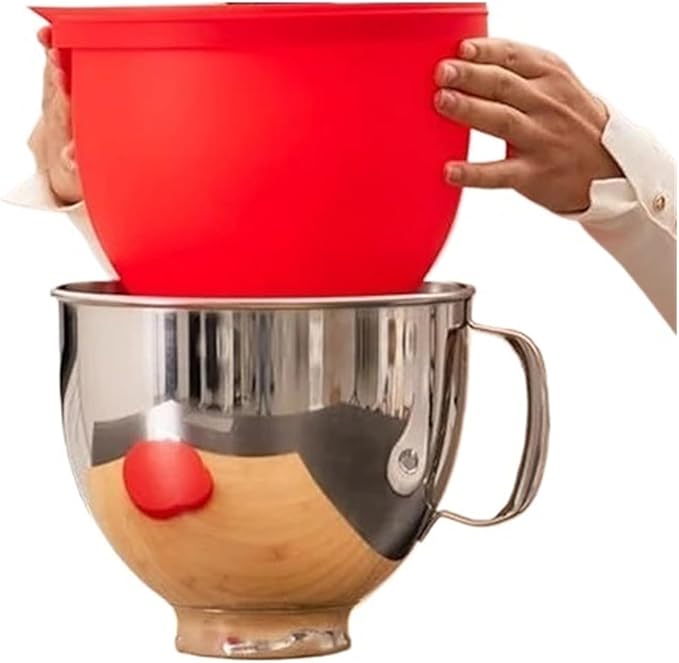 MixAid Silicone Liners Compatible For KitchenAid Tilt-Head 5 Qt Mixers – Mixer Attachments3 And 3 Lids Included