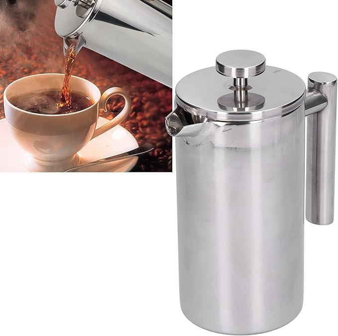 French Press Coffee Maker Stainless Steel French Press Coffee Press Coffee Maker Camping Coffee Press Manual Coffee Pot for Home Office (800ml)