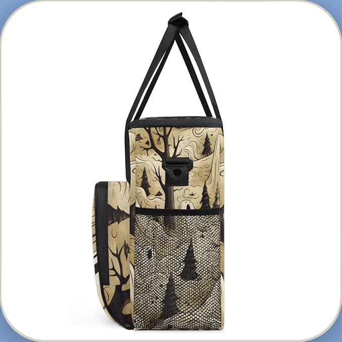 Magical Halloween Ghosts Coffee Maker Carrying Bag Travel Storage Bag Compatible with K-Mini or K-Mini Plus Single Serve Coffee Brewer Carrying Case with Multiple Pockets &amp Shoulder Strap