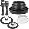 BEZIA Induction Cookware Set 10 Pieces Nonstick Pots and Pans Set with Removable Handles for All Hobs Stackable Design Dishwasher/Oven Safe PFAS Free