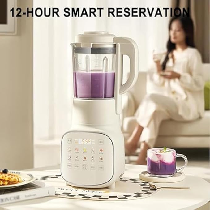 Commercial Blender Smoothie Maker Household Multifunctional Food Processor Silent Broken Wall Cooking Machine 12h Smart Reservation Can Make Smoothies Milkshakes Soy Milk Juice and More