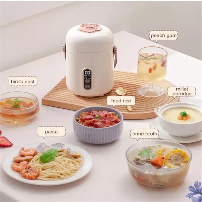 HBJWOV Mini Rice Cooker Portable Rice Cooker Electric Heating Rice Box Rice Soup Porridge Cooking Machine Electric Stew