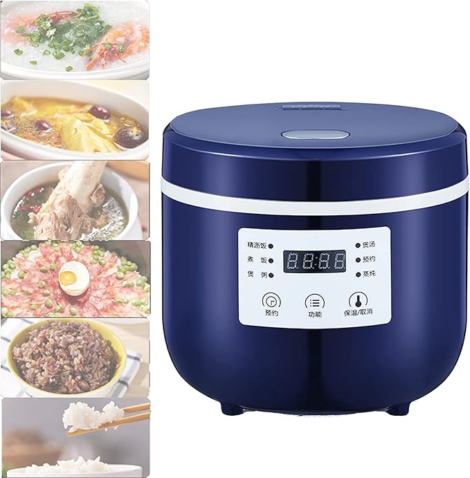Mini 2L Smart Rice Cooker Round Electric De-Sugar Rice Cooker Steamer Multifunctional Student Cooking Kitchen Cooking(#2) (2)