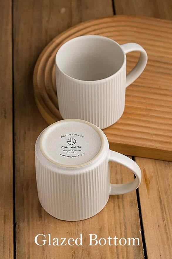 Famiware Dinnerware Sets with Mugs Plates and Bowls Dish Set of 4 (16 Pieces) - Dishwasher &amp Microwave Safe Chip Resistant Reactive Glaze