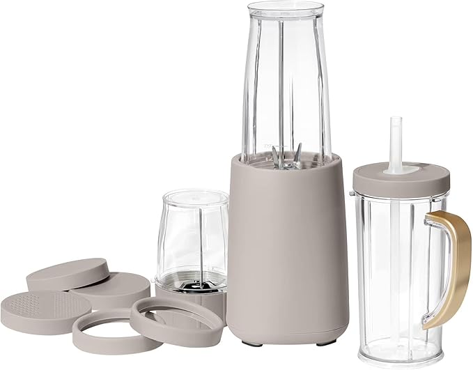 Personal Blender Set 12-Piece 240W Compact Single Serve Blender with Blending and Grinding Cups BPA-Free Dishwasher Safe (Porcini Taupe)