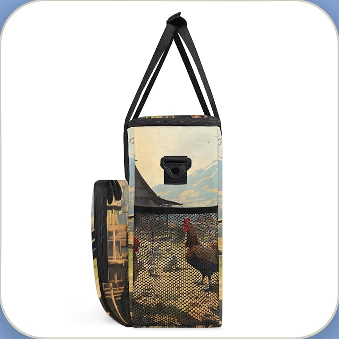 Cock Rooster Coffee Maker Carrying Bag Portable Travel Storage Tote Bag Compatible with K-Mini or K-Mini Plus Single Serve Coffee Brewer Carrying Case with Multiple Pockets &amp Shoulder Strap