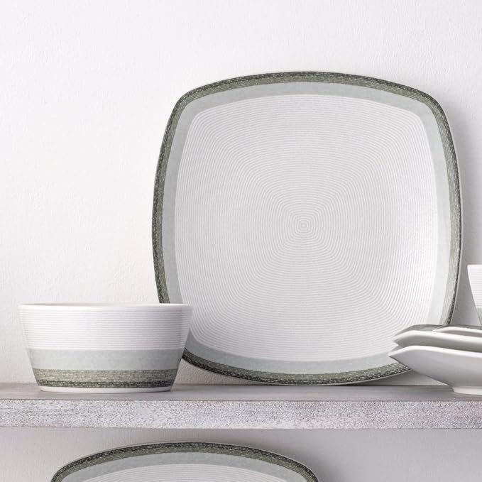 Noritake Colorscapes Layers Sage 12-Piece Square Dinnerware Set Service for 4