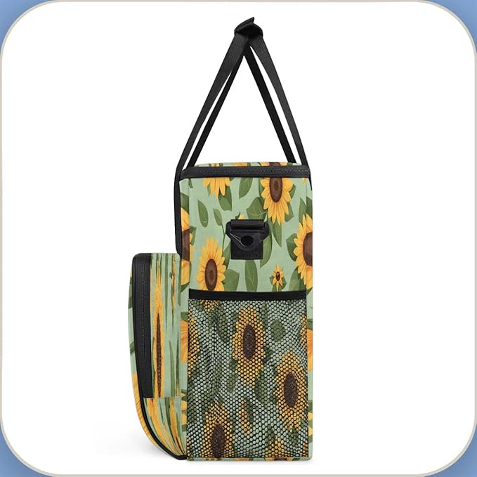 Lovely Sunflowers Coffee Maker Carrying Bag Compatible with K-Mini or K-Mini Plus Portable Single Cup Coffee Maker Case with Pockets for K Cup Pods