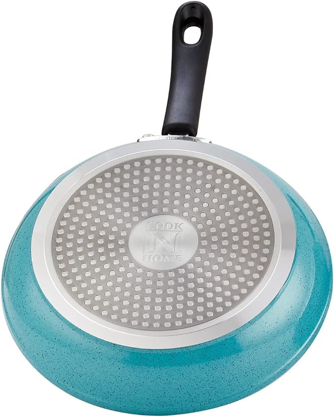 Cook N Home Pots and Pans Nonstick Cookware Set 12-Piece Kitchen Cooking Set with Frying Pans and Saucepans Induction Compatible Turquoise
