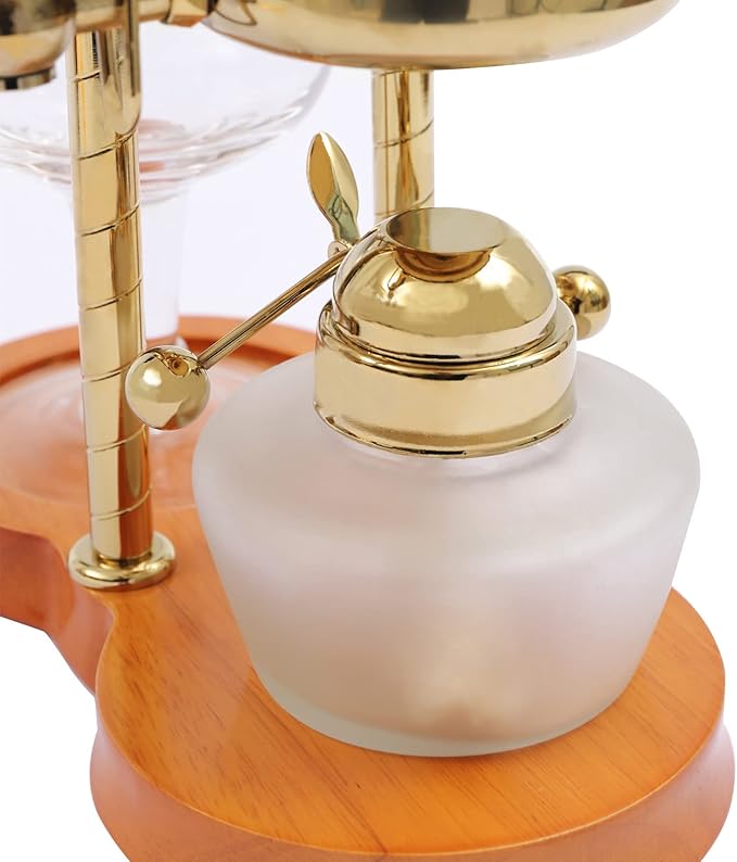 DYRABREST Siphon Syphon Coffee Maker 5-Cup Coffee Syphon Tabletop Siphon (Syphon) Coffee Maker 500ml Borosilicate Tabletop Vacuum Coffee Maker for Home Coffee Shops and Offices (500ml Gold)