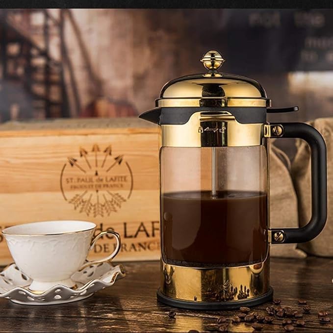 French Press Coffee MakerHousehold French Filter Pressure Hand-pushed Heat-resistant Glass Filter Tea Maker can Be Used As A Coffee Or Tea Press (Size : 350ML)
