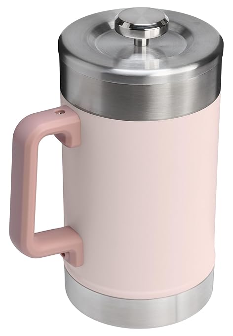 STANLEY Classic Stay-Hot French Press Coffee Maker 48 oz | 5 Minute Brew 4 Hours Hot | Mesh Filter for Coffee Grounds | Insulated Stainless Steel French Press | BPA-Free | Rose Quartz