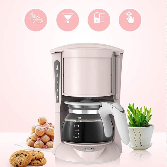 Coffee Machine Multifunctional Coffee MachineInsulated And Automatic ShutdownAnti-drip SystemReusable Filter600 Ml Blackfor Espresso Cooker