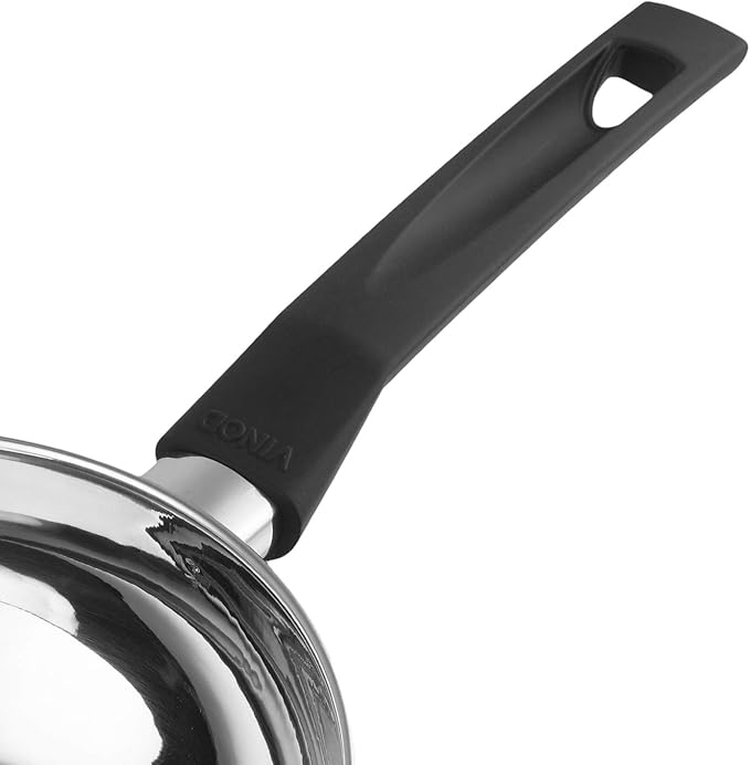 Vinod Stainless Steel Induction Friendly Trento Cookware set-3-Pieces Saucepan (16cm/1.5 Litre) 1- Piece Saucepot (20 cm/ 3 Litre) 1- Piece Deluxe kadai(20 cm/ 1.5 Litre)