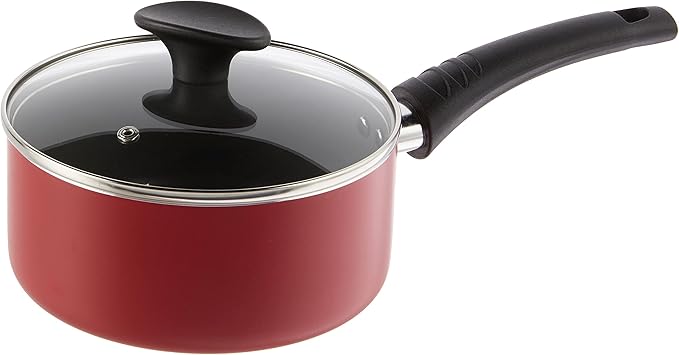 BELLA Cookware Set 12 Piece Pots and Pans with Utensils Nonstick PFOA Free Scratch Resistant Cooking Surface Compatible with All Stoves Nylon and Aluminum Red