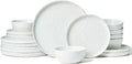 Famiware Mars Plates and Bowls Set 18 Pieces Dinnerware Sets Dishes Set for 6 White