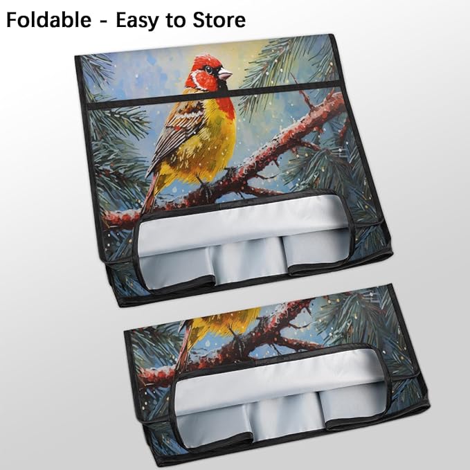 Kitchen Aid Mixer Cover Christmas Bird Tree Cardinal Stand Mixer Cover Compatible with 6-8 Quarts Stand Mixers Dust Covers with Zipper Pocket Foldable Washable Kitchen Aid Organizer Bag