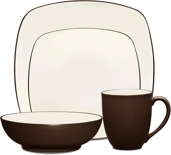 Noritake Colorwave Chocolate 4-Piece Square Place Setting Service for 1