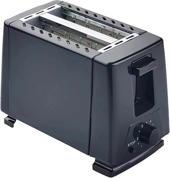 2-Slice Toaster With Wide Slots 6 Settings Auto Pop-Up And Crumb Tray Stainless Steel Compact Design