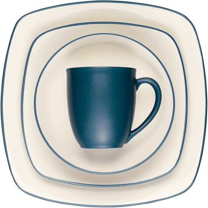Noritake Colorwave Blue 4-Piece Square Place Setting Service for 1