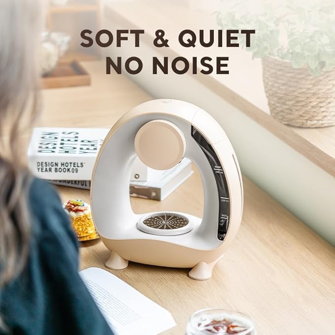 BENFUCHEN Pod and Grounds Single-Serve Coffee Maker 2 in 1 One Cup Coffee Machine Compatible with K-Cup Pod &amp Coffee Grounds/Tea Compact Design 4-8oz Champagne Color