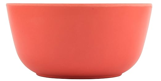 Melange 12-Piece Bamboo Dinnerware Set (Rounds Collection) | Shatter-Proof and Chip-Resistant Bamboo Plates and Bowls | Color: Red Orange | Dinner Plate Salad Plate &amp Soup Bowl (4 Each)