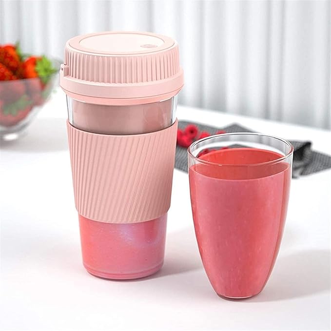 Portable Blender Cordless Personal Blender Juicer Mini Mixer Smoothies Maker Fruit Blender Cup with USB Rechargeable 250ml for Home Office Sports Travel Outdoors