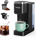 Single Serve Coffee Maker Iced and Hot Coffee Machine for K Cup &amp Grounds Compact Design 40oz Removable Water Reservoir 6 to 24 Oz Brew Sizes Fits 7.3 Travel Mug Black