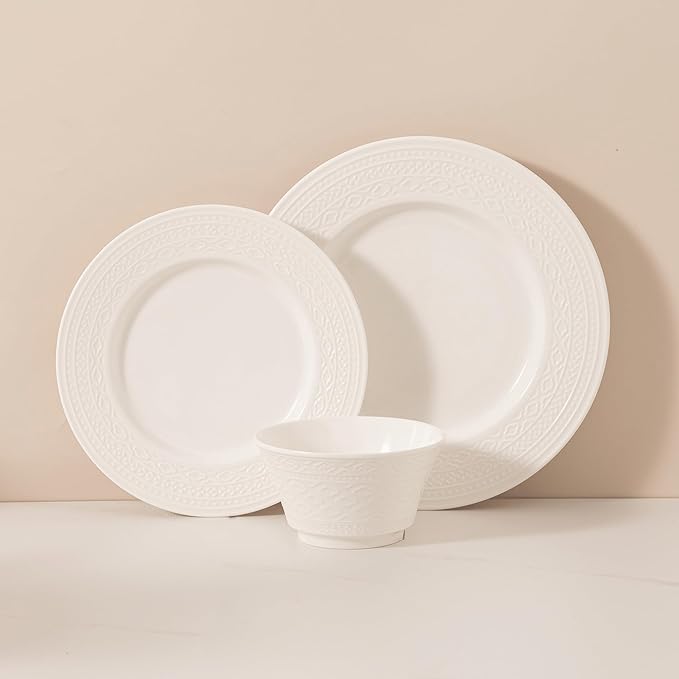 Dinnerware sets plates and bowls sets modern platesCeramic Dinnerware Sets12 Pieces Porcelain Lightweight PlatesScratch Resistant Dish Set (style - 15 4 - Set (12pcs))