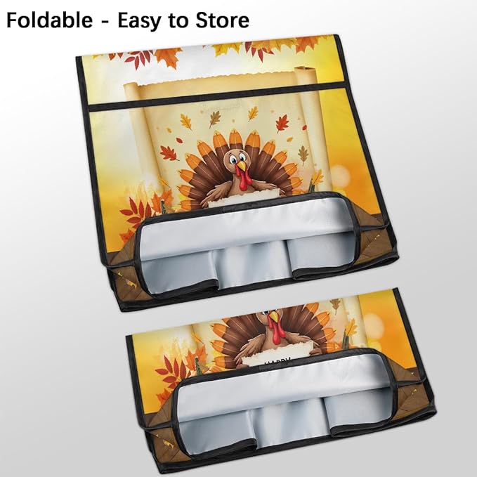 cfpolar Kitchen Aid Mixer Cover Compatible with 6-8 Quarts Thangsgiving Turkey Pumpkins Stand Mixer Cover Kitchen Aid Mixers Accessories Appliance Organizer Bag Dust Covers with Zipper Pocket