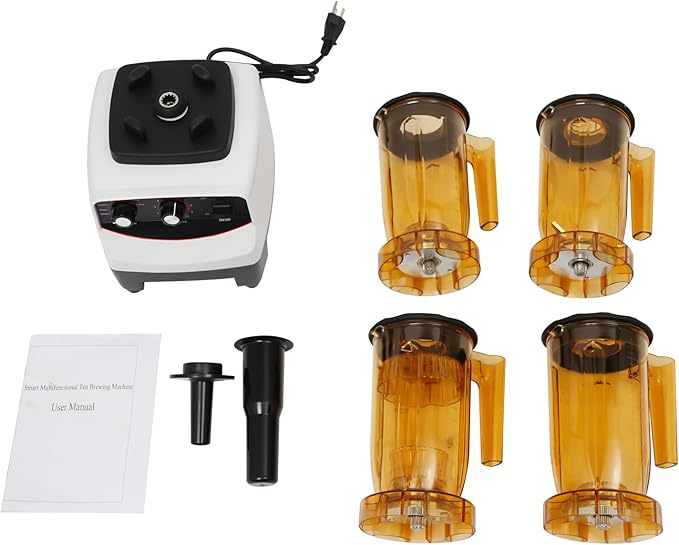 Bubble Tea Machine Modern 1200ml Multifuction Blending Machine with 4 Different Cups 10 Gears Speed Countertop Smoothie Maker for Homes Milk Tea Shops Coffee Shops 1800W 30000RPM