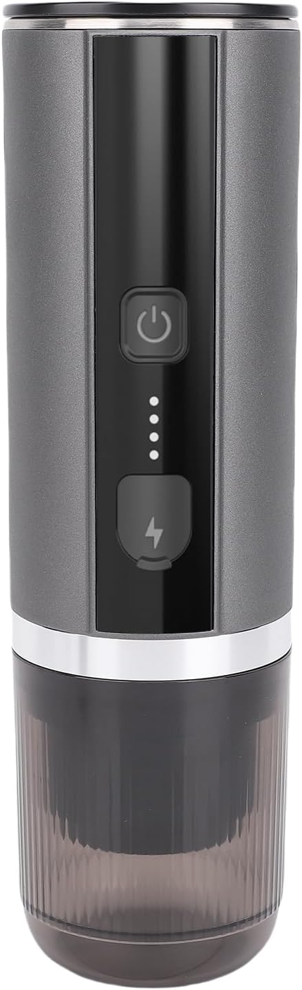 Portable Capsule and Ground Coffee Machine Rechargeable Cordless Coffee Maker 20Bar Pump Pressure 92°C Extraction Perfect for Home and Outdoor Use (Gray)