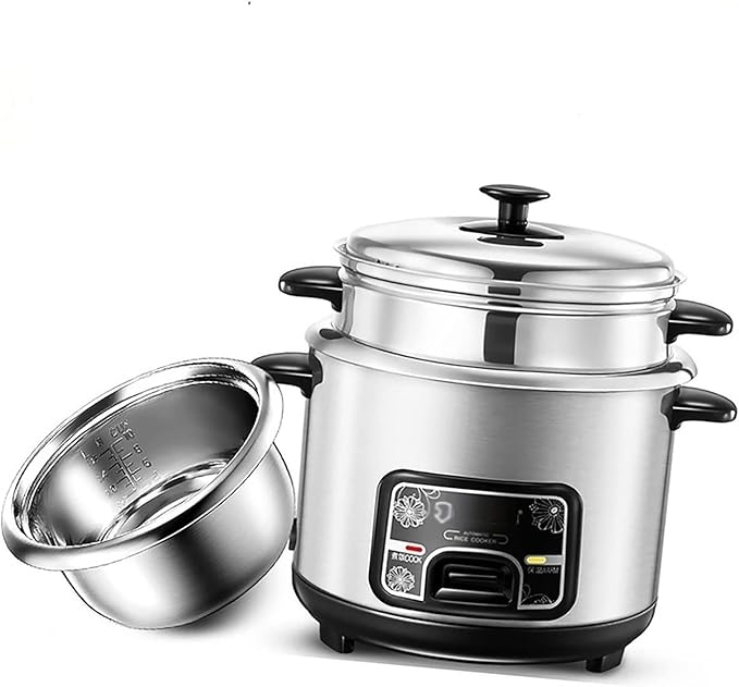 Rice Cooker - Rice Cooker With Steamer Basket 201 Stainless Steel Inner Pot Rice Cooker With Steamer (2-5L) Intelligent Insulation Make Rice &amp Steam Healthy Food &amp Vegetables (Size : 2L-400