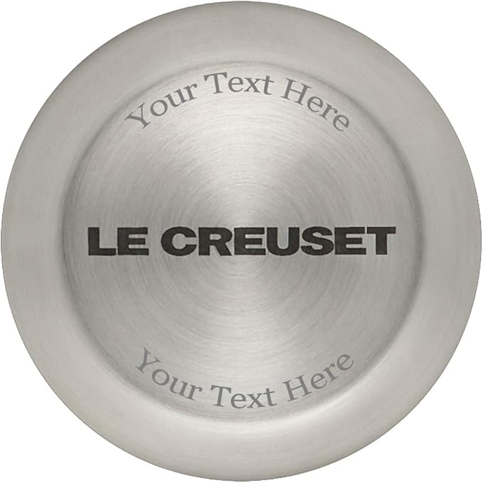 Le Creuset 5 Piece Signature Set w/Additional Engraved Personalized Stainless Steel Knob - Flame (5.5 qt. RDO 1.75 qt. Saucepan 9 Skillet)