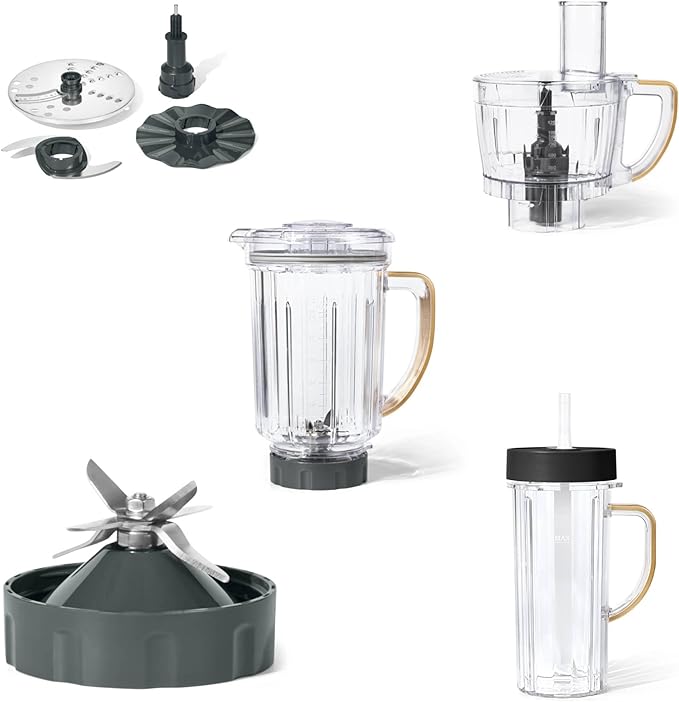3-in-1 Kitchen Appliance System with Blender Food Processor and Personal Cup (Black Sesame)