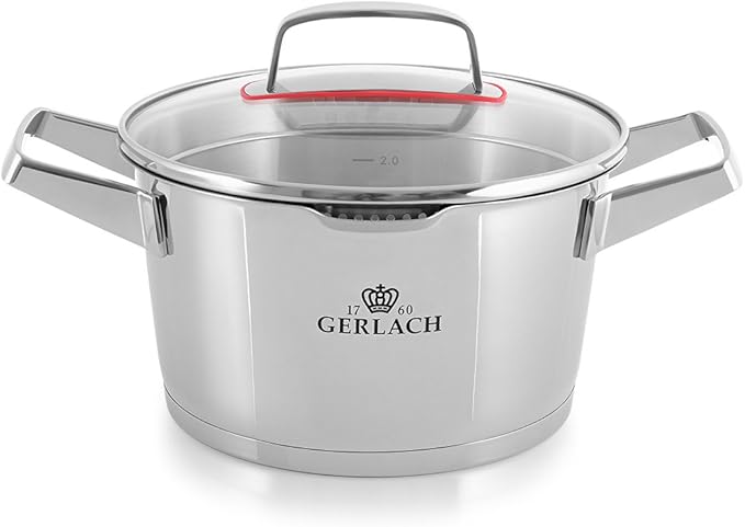 Gerlach Cookware Set Made 18/10 with 10 Elements Superior- Stainless Steel