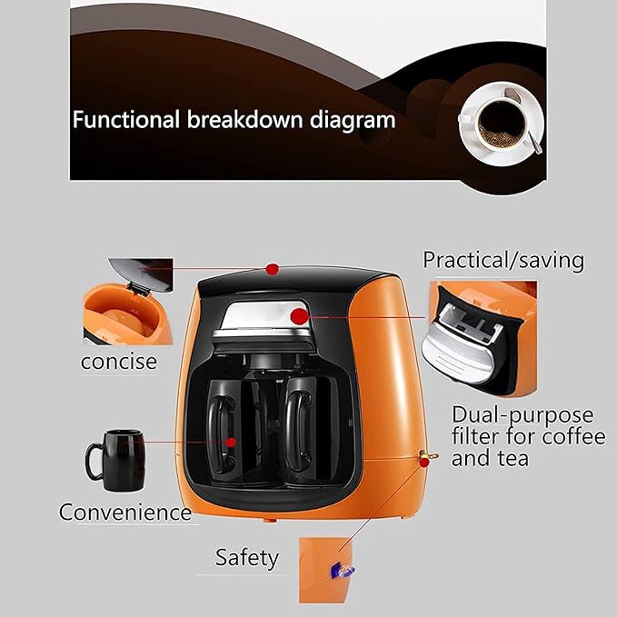 Mini Double Cup Kitchen Automatic American Coffee Machine With Dry-Burn Prevention And Anti-Drip Function 300ml Coffee Maker For Instant Coffee 20240311