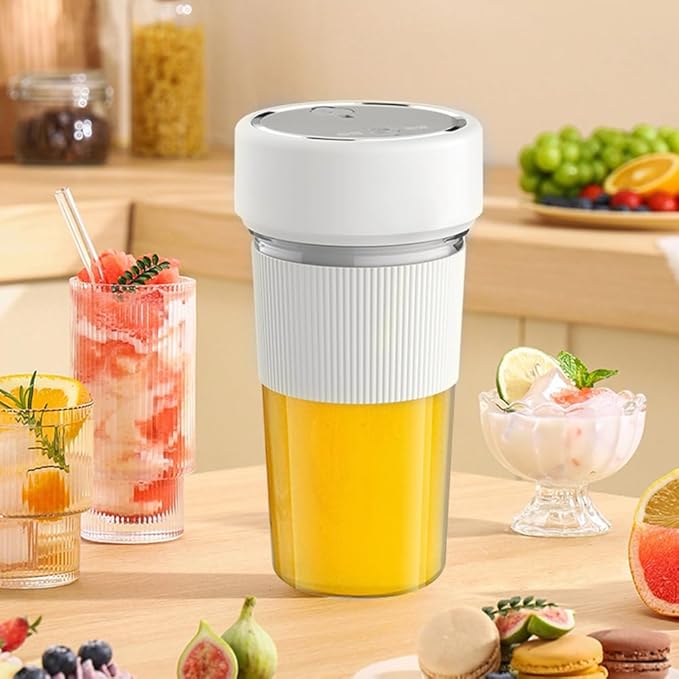 Portable Blender Cup 14Oz Mini Juicer Blender with 6 Blades Rechargeable Handheld Blender for Office Gym Travel