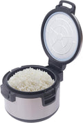 19 L/20QT Commercial Rice Warmer 100W Stainless Efficient Insulation Electric Rice Warmer Rice Warming Machine with Non-stick Inner Pot &amp Rice Spoon Suitable for Warming Rice Porridge Soup