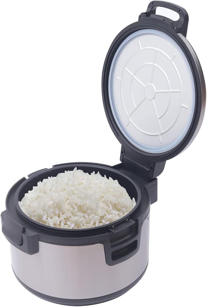 60 Raw/120 CUP Commercial Rice Warmer 20 Qt Large Capacity Non-stick Inner Pot Fast Heating Rice Cooker and Warmer Dual Temperature Control Design for Restaurant Snack Bars